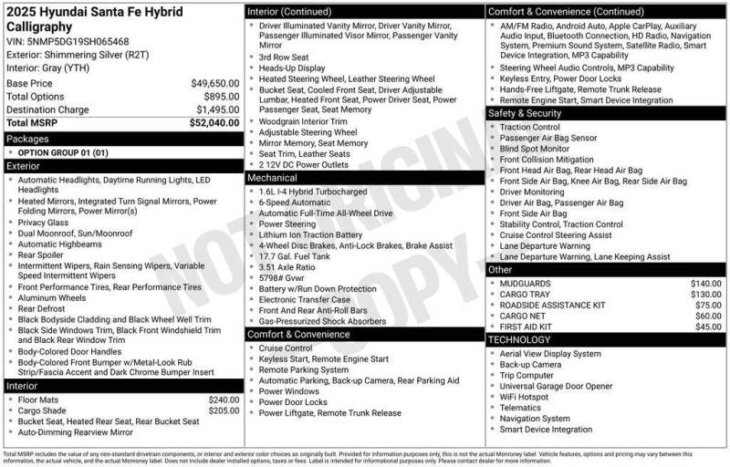 2025 Hyundai Santa Fe Hybrid Calligraphy