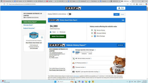 2010 Subaru Outback 2.5i Limited