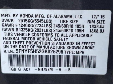 2016 Honda Pilot EX-L