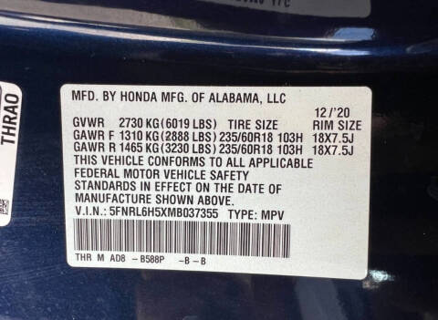 2021 Honda Odyssey EX