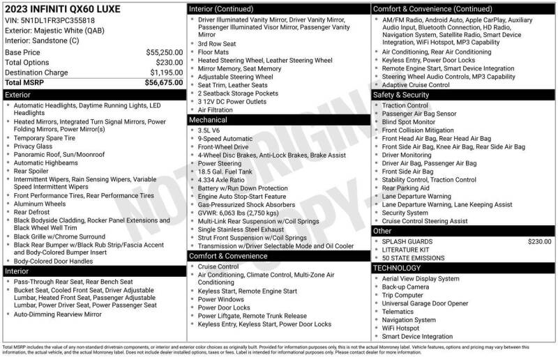 2023 Infiniti QX60 Luxe