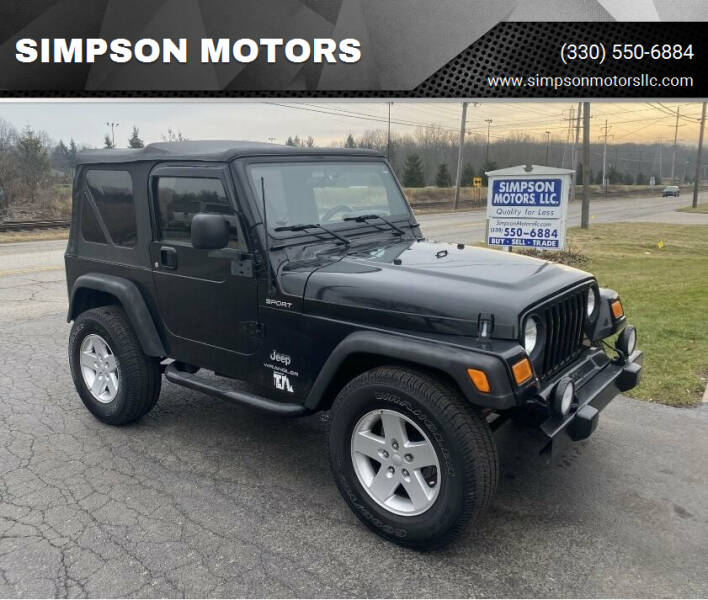 2003 Jeep Wrangler for sale at SIMPSON MOTORS in Youngstown OH