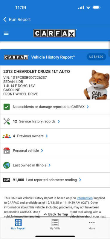 2013 Chevrolet Cruze 1LT Auto