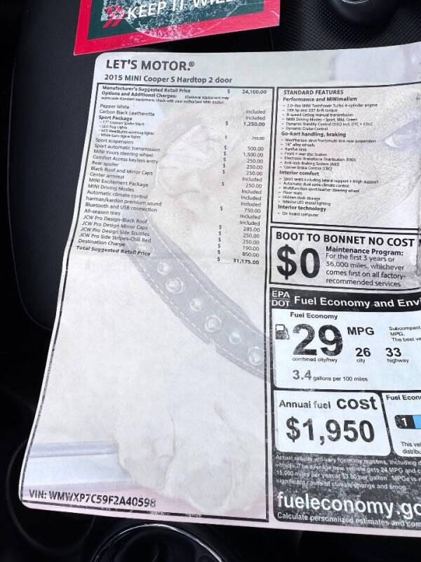 2015 MINI Hardtop 2 Door Cooper S