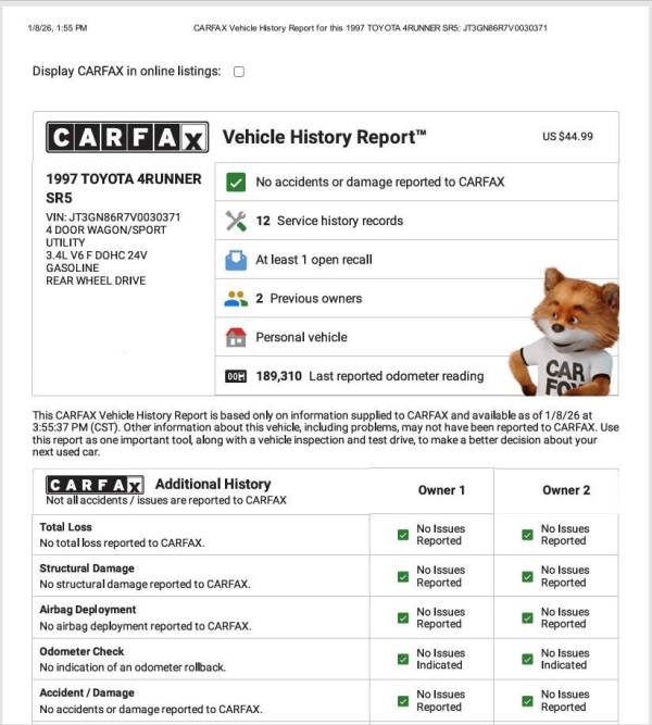 1997 Toyota 4Runner SR5