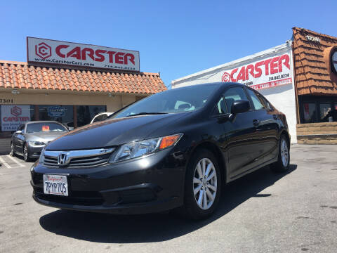 2012 Honda Civic for sale at CARSTER in Huntington Beach CA