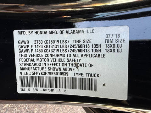 2019 Honda Ridgeline RTL-E