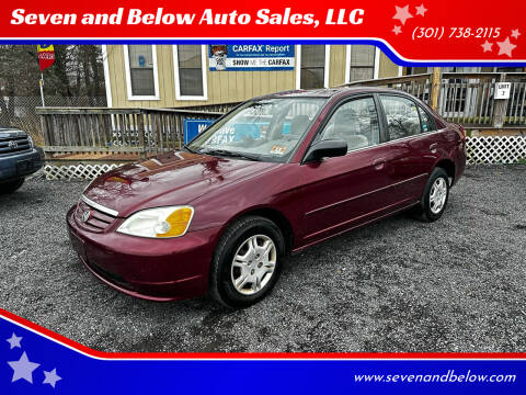 2002 Honda Civic for sale at Seven and Below Auto Sales, LLC in Rockville MD