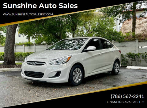 2017 Hyundai Accent for sale at Sunshine Auto Sales in Oakland Park FL