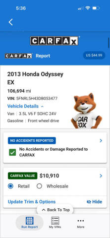 2013 Honda Odyssey EX