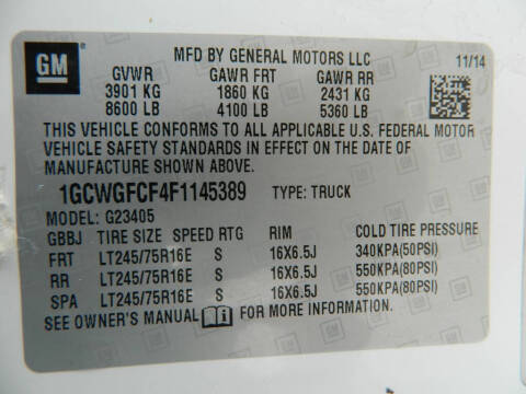 2015 Chevrolet Express 2500