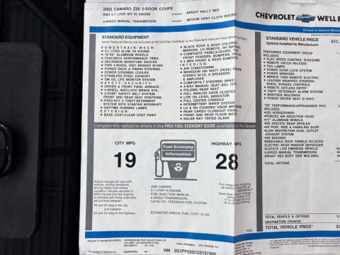 2002 Chevrolet Camaro Z28