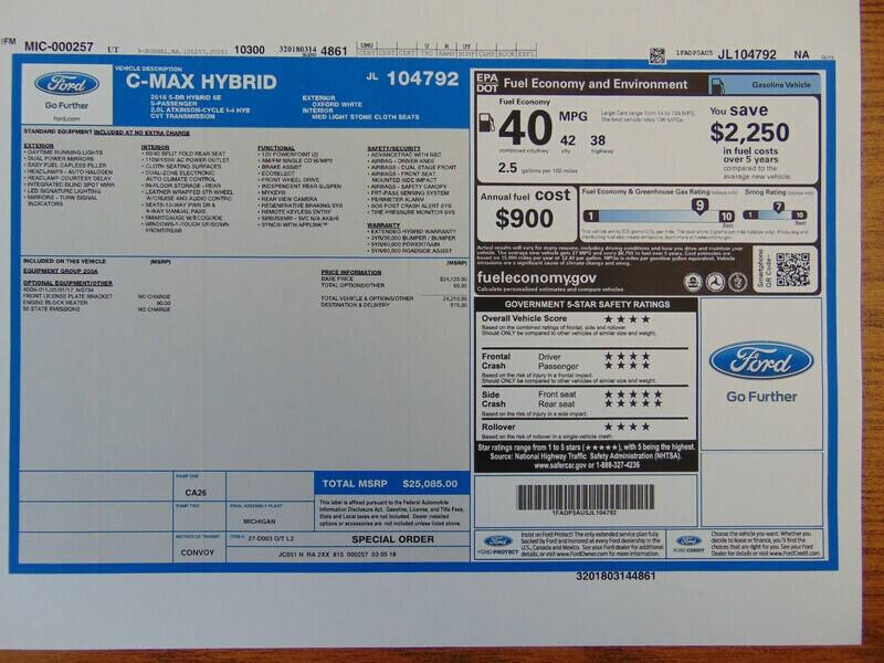 2018 Ford C-MAX Hybrid SE