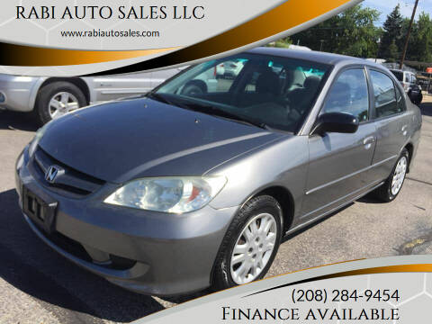 2005 Honda Civic for sale at RABI AUTO SALES LLC in Garden City ID