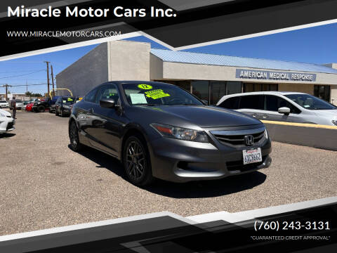 2012 Honda Accord for sale at Miracle Motor Cars Inc. in Victorville CA