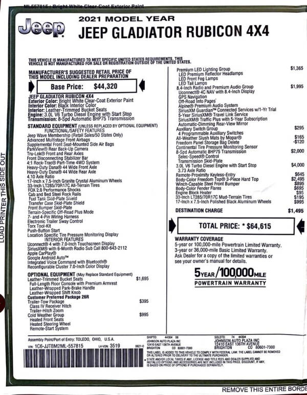 2021 Jeep Gladiator Rubicon