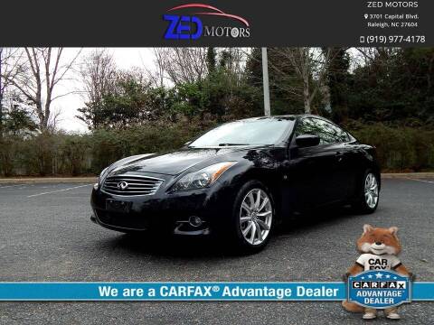 2014 Infiniti Q60 Coupe for sale at Zed Motors in Raleigh NC