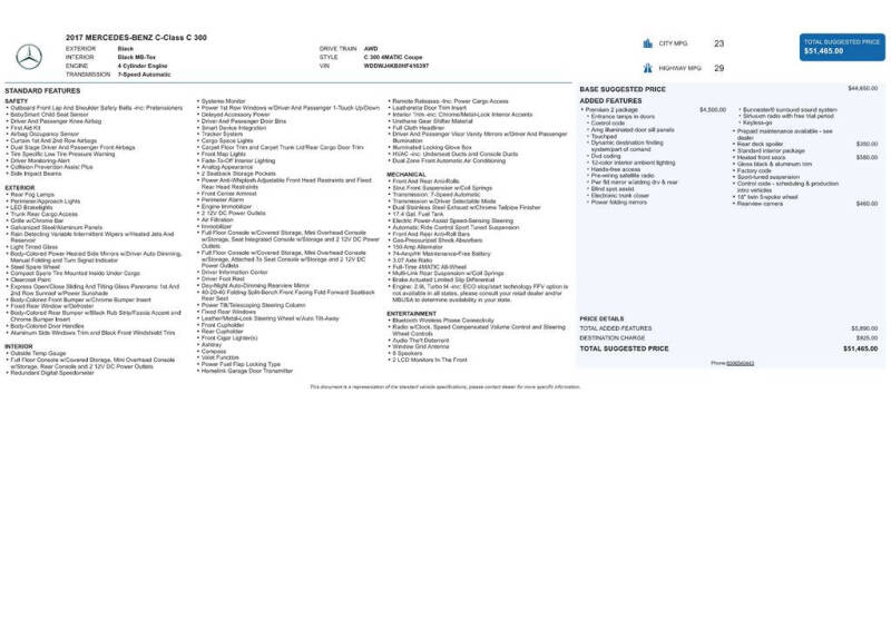 2017 Mercedes-Benz C-Class C 300 4MATIC