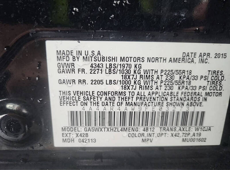 2015 Mitsubishi Outlander Sport 2.4 GT