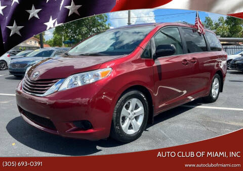 2015 Toyota Sienna for sale at AUTO CLUB OF MIAMI, INC in Miami FL