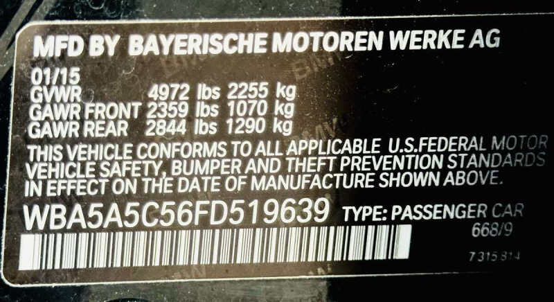 2015 BMW 5 Series 528i