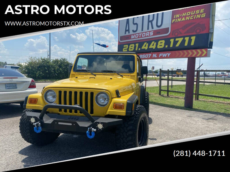 2001 Jeep Wrangler for sale at ASTRO MOTORS in Houston TX