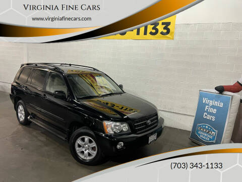 2002 Toyota Highlander for sale at Virginia Fine Cars in Chantilly VA