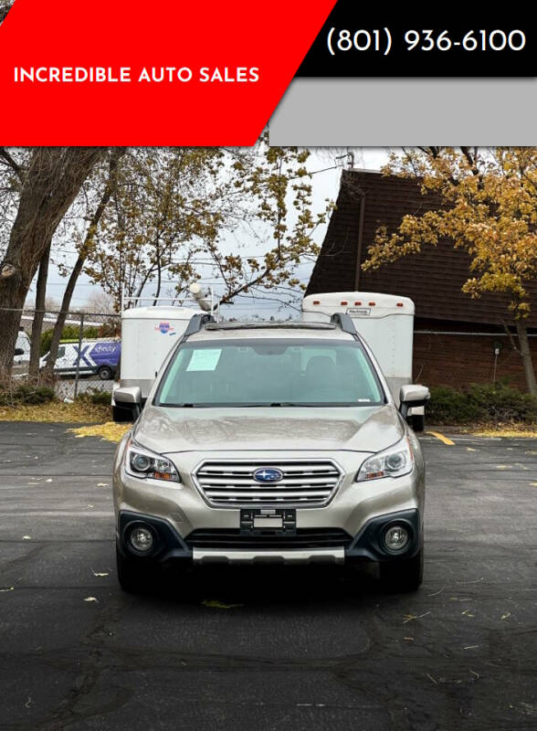 2016 Subaru Outback for sale at INCREDIBLE AUTO SALES in Bountiful UT