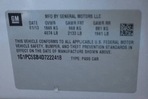 2013 Chevrolet Cruze 1LT Auto