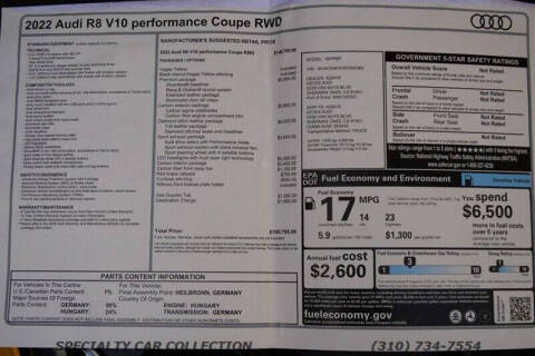 2022 Audi R8 5.2 V10 performance
