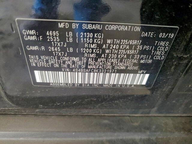 2019 Subaru Outback 2.5i Premium