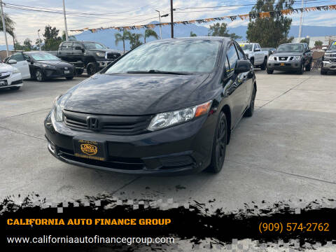 2012 Honda Civic for sale at CALIFORNIA AUTO FINANCE GROUP in Fontana CA