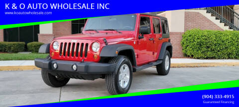 2011 Jeep Wrangler Unlimited for sale at K & O AUTO WHOLESALE INC in Jacksonville FL