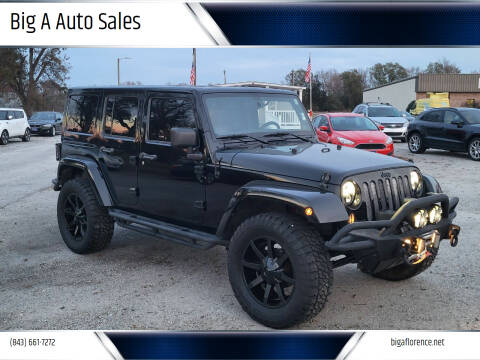 2013 Jeep Wrangler Unlimited for sale at Big A Auto Sales Lot 2 in Florence SC