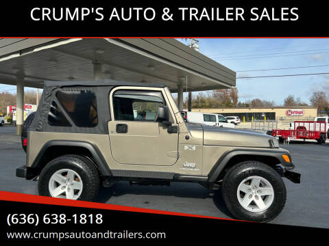 2004 Jeep Wrangler for sale at CRUMP'S AUTO & TRAILER SALES in Crystal City MO