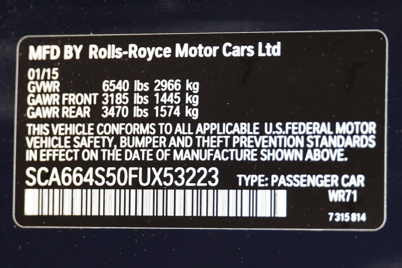Blue 2015 Rolls-Royce Ghost Base 4dr Sedan 132