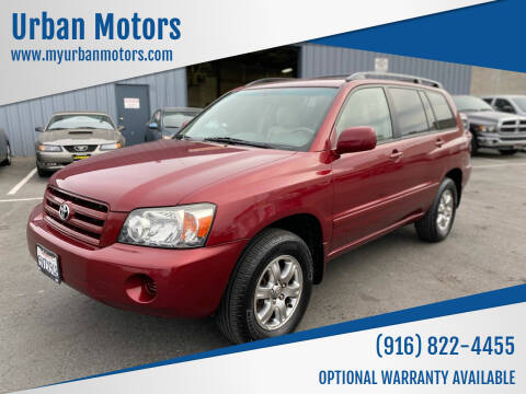 Toyota Highlander For Sale in Sacramento CA Urban Motors