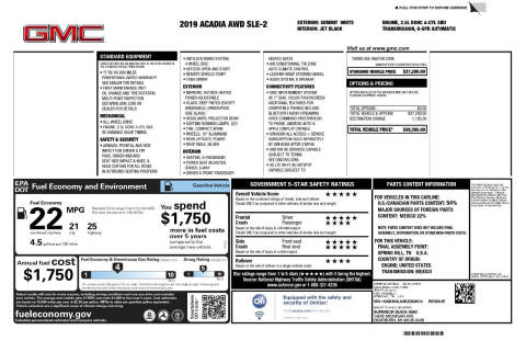 2019 GMC Acadia SLE-2