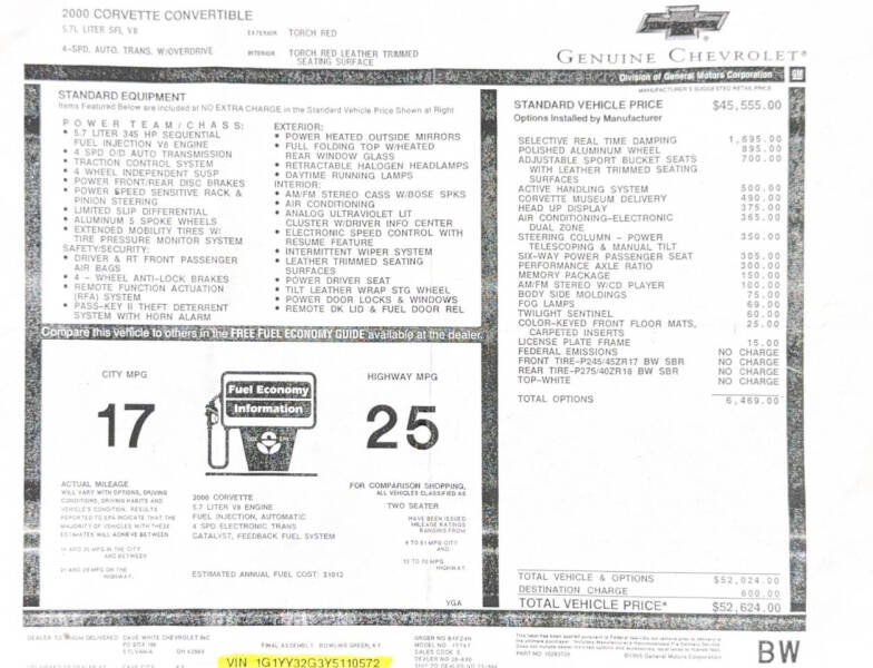 2000 Chevrolet Corvette