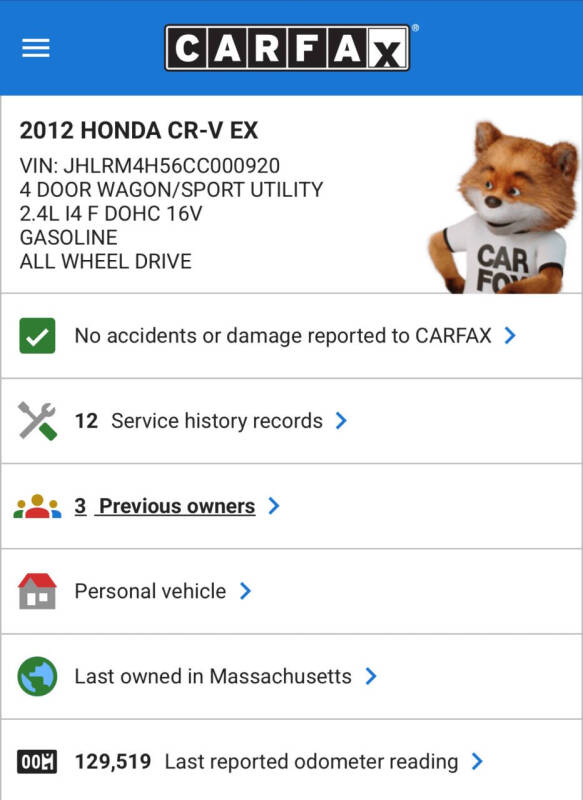 2012 Honda CR-V EX