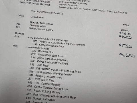 2017 Mercedes-Benz C-Class AMG C 43