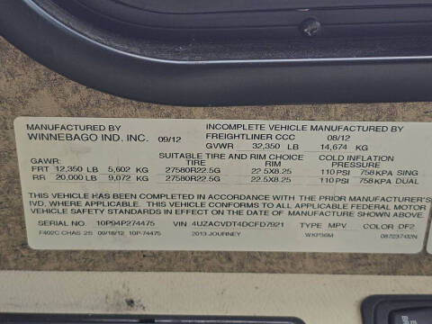 2013 Winnebago Journey