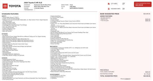 2020 Toyota C-HR XLE