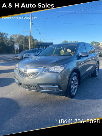 2016 Acura MDX for sale at A & H Auto Sales in Greenville SC