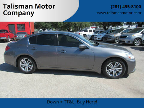 2013 Infiniti G37 Sedan for sale at Talisman Motor Company in Houston TX