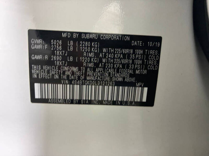 2020 Subaru Outback Onyx Edition XT