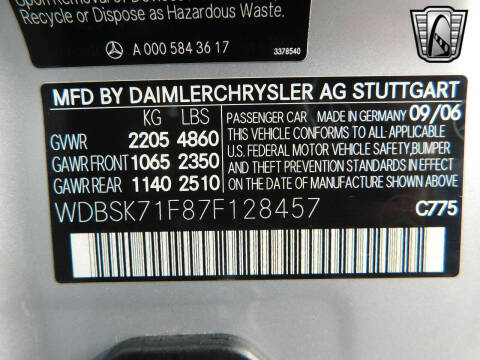 2007 Mercedes-Benz SL-Class SL 550