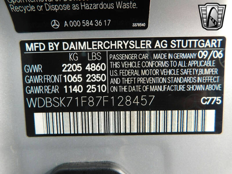 2007 Mercedes-Benz SL-Class SL 550