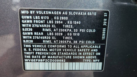 2012 Volkswagen Touareg VR6 Executive