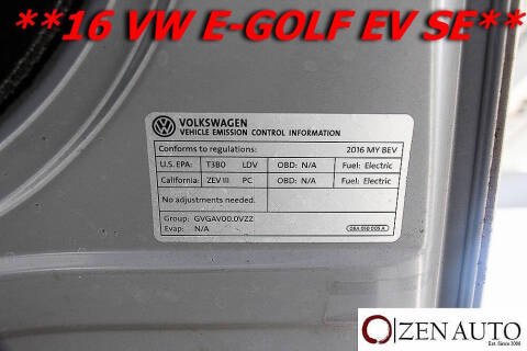 2016 Volkswagen e-Golf SE